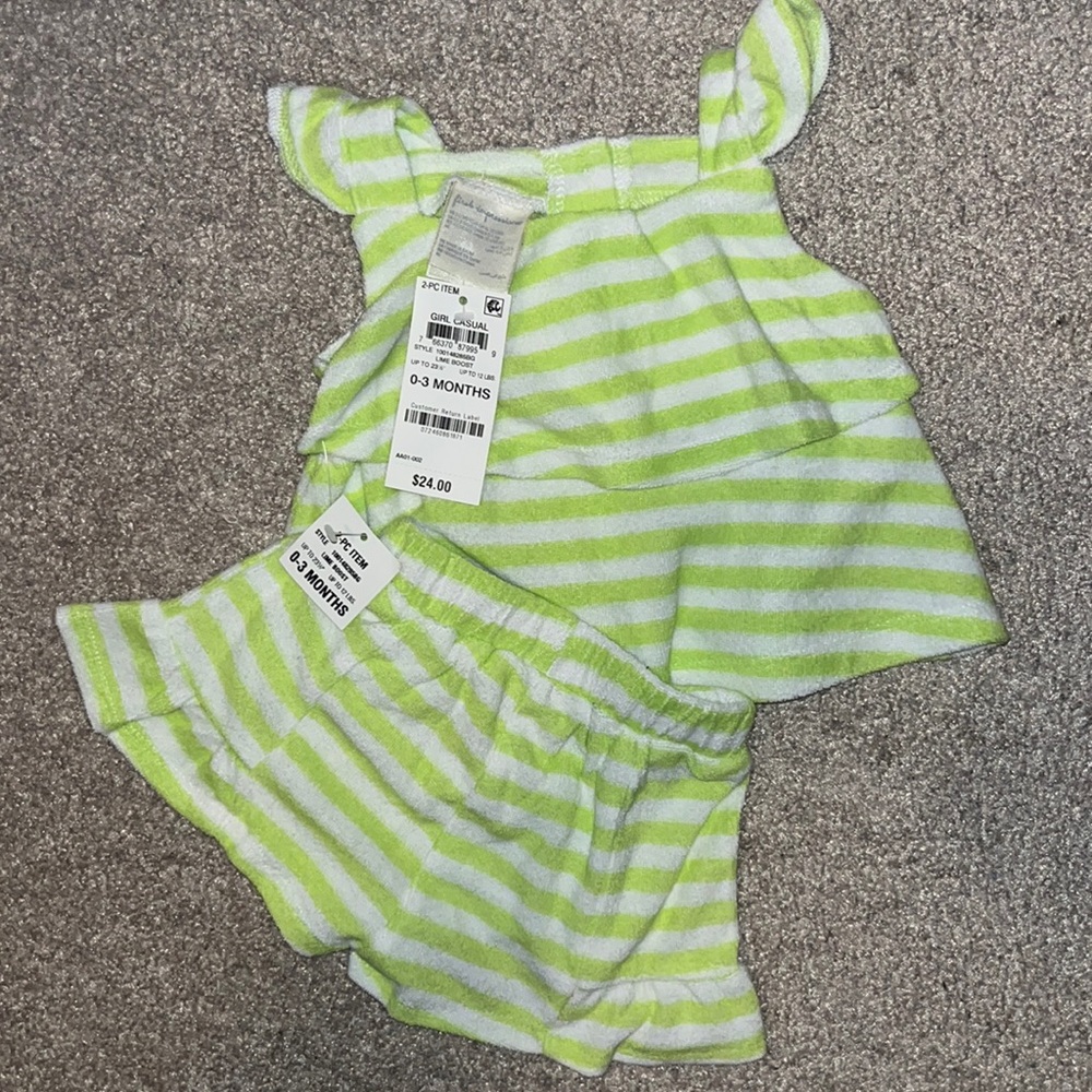 NWT First Impressions 2 piece summer set sz 0-3m